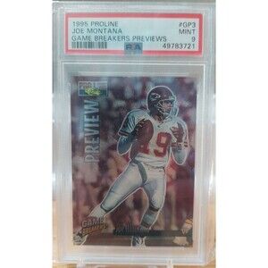 Joe Montana 1995 Classic Proline Game Breakers Preview #GP3 PSA 9 MINT POP 2
